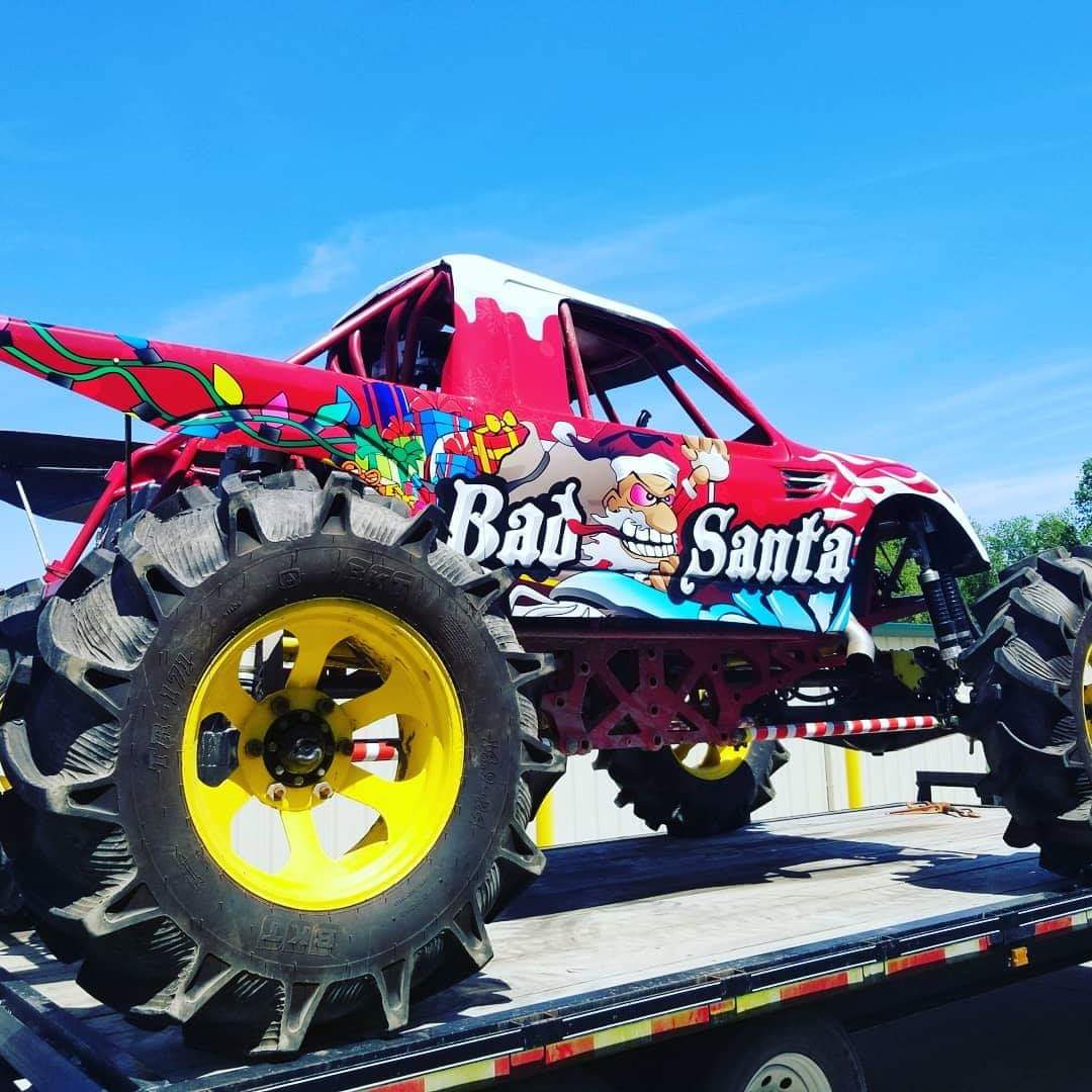 Bad Santa mud truck wrap