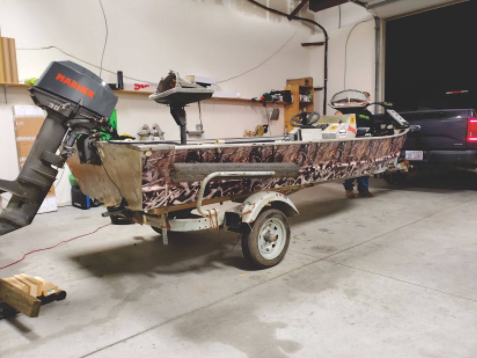 Duck hunting boat wrap