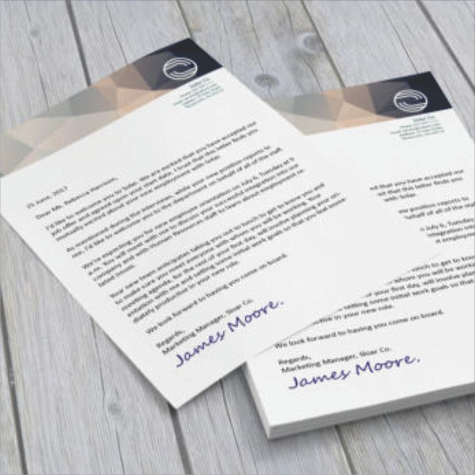 Business letterhead sample