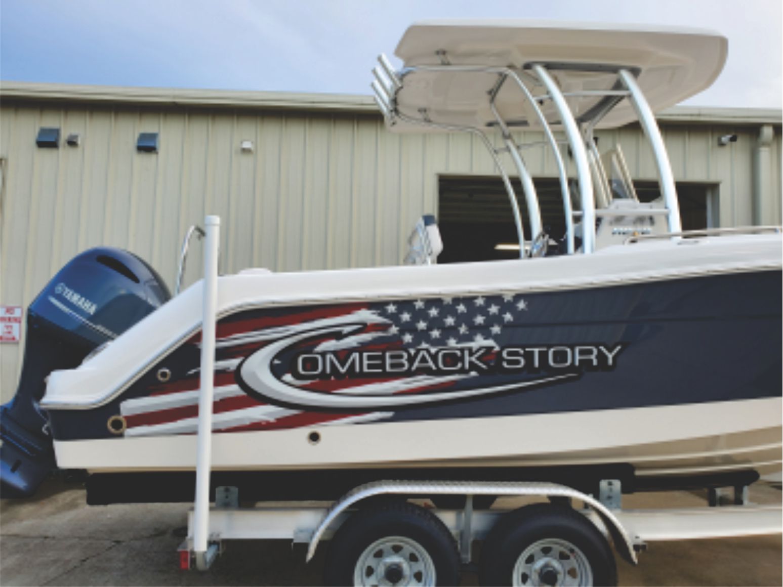 Comeback Story boat wrap